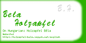 bela holzapfel business card